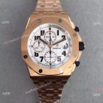 Swiss 3126 Audemars Piguet Royal Oak Offshore Rose Gold White Dial Watch